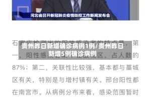 贵州昨日新增确诊病例1例/贵州昨日新增5例确诊病例