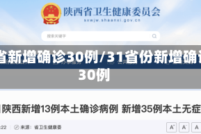 31省新增确诊30例/31省份新增确诊30例