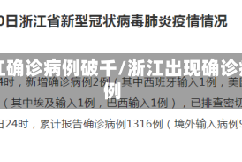 浙江确诊病例破千/浙江出现确诊病例
