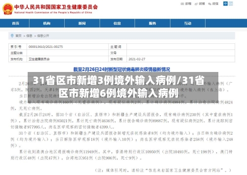 31省区市新增3例境外输入病例/31省区市新增6例境外输入病例-第1张图片