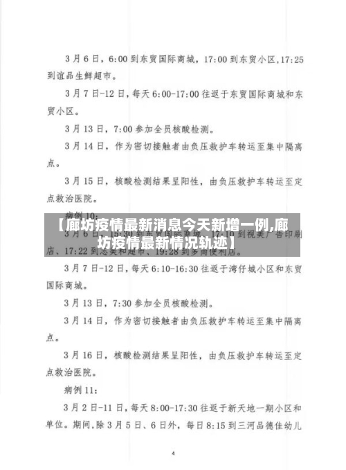 【廊坊疫情最新消息今天新增一例,廊坊疫情最新情况轨迹】-第1张图片